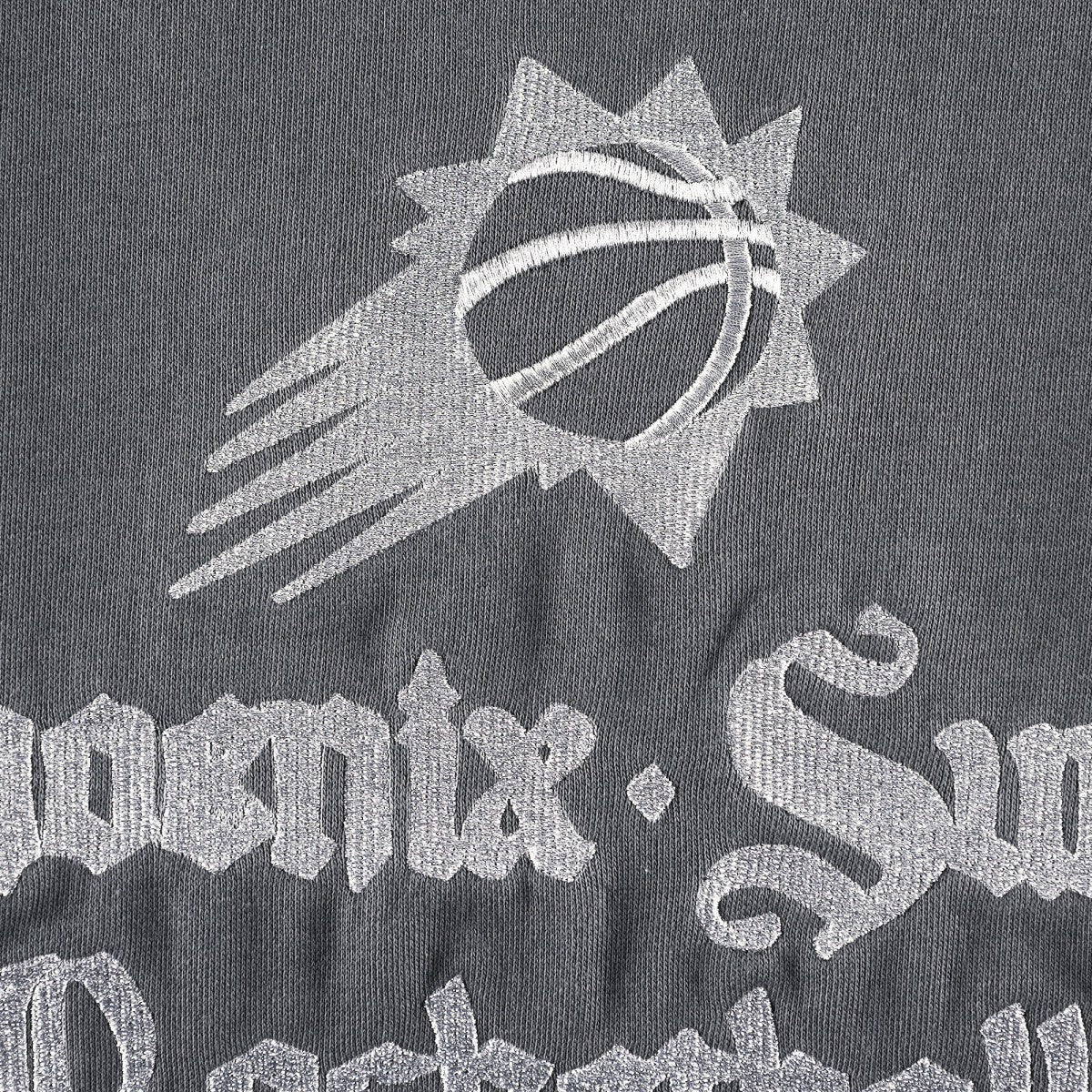 Phoenix Suns The Wild Collective Women's Embroidered Fleece Raglan Short Sleeve Pullover Sweatshirt Gray - NBA