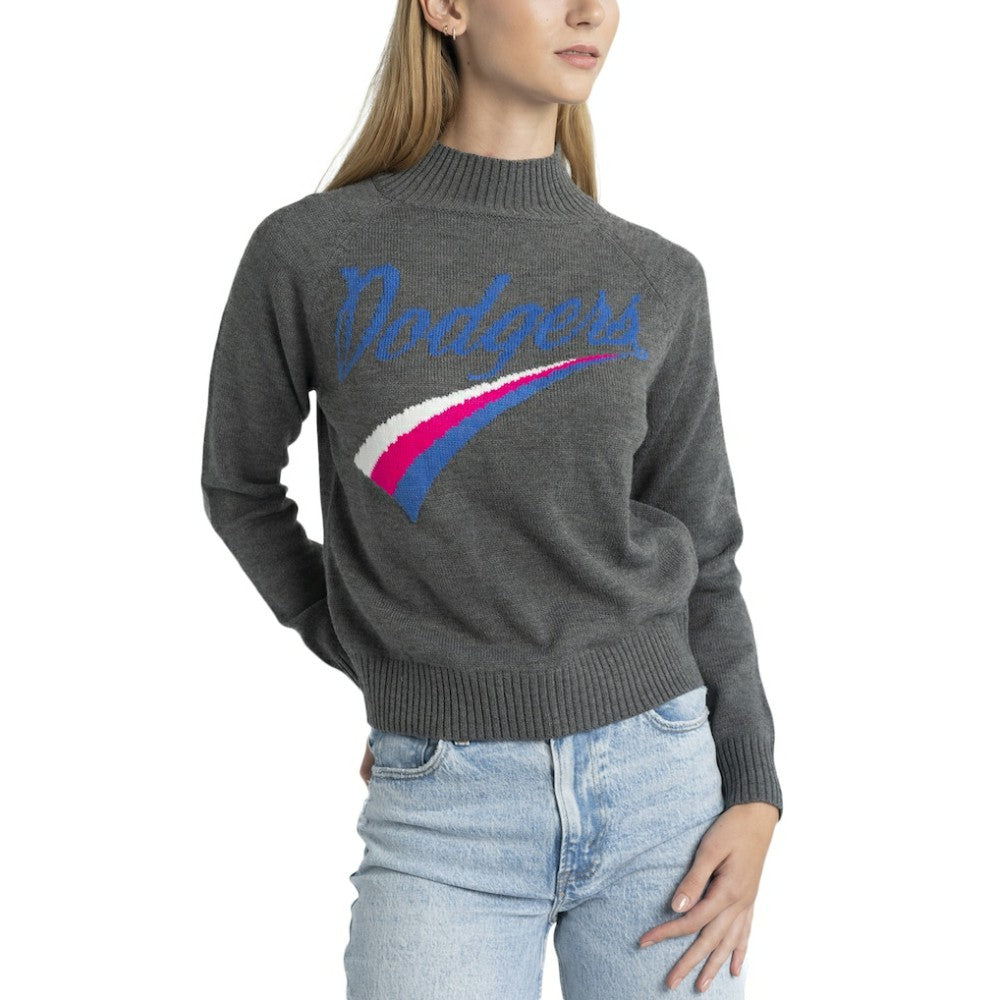 Los Angeles Dodgers Lusso Women's Serena Raglan Pullover Sweater - MLB