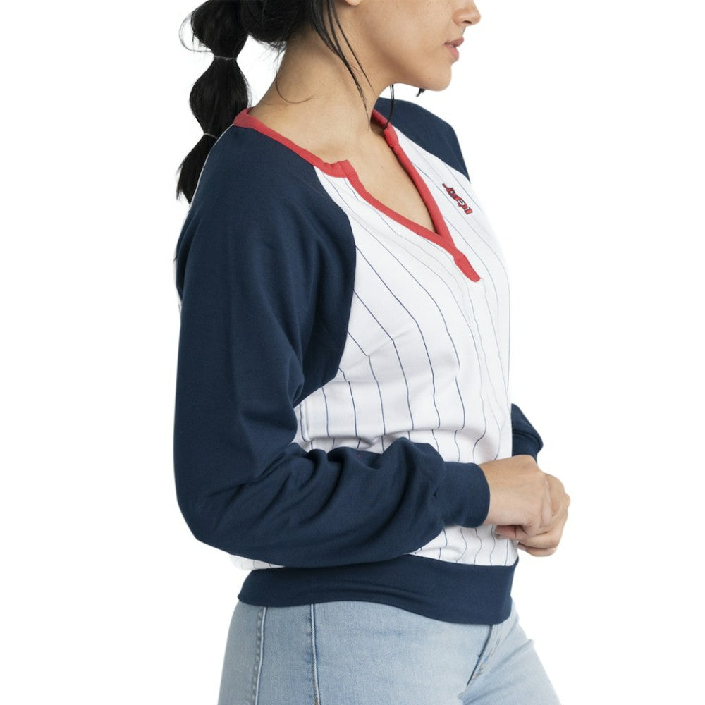 St. Louis Cardinals Lusso Women's Mack Fleece V-Neck Pullover Top - MLB