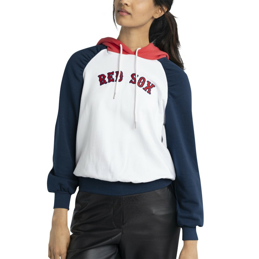 Boston Red Sox Lusso Women's Marlowe Tri-Blend Raglan Pullover Hoodie - MLB