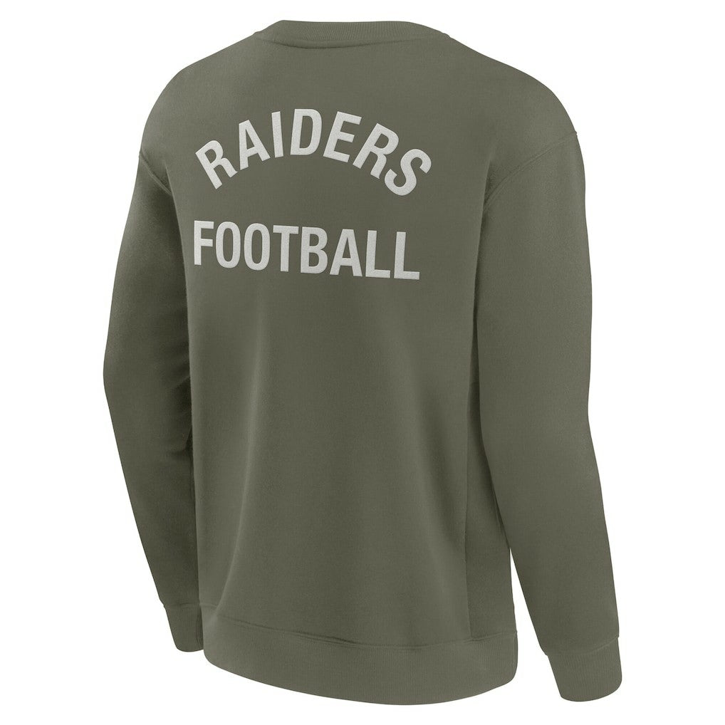 Las Vegas Raiders Unisex Elements Super Soft Pullover Sweatshirt Olive | Fanatics