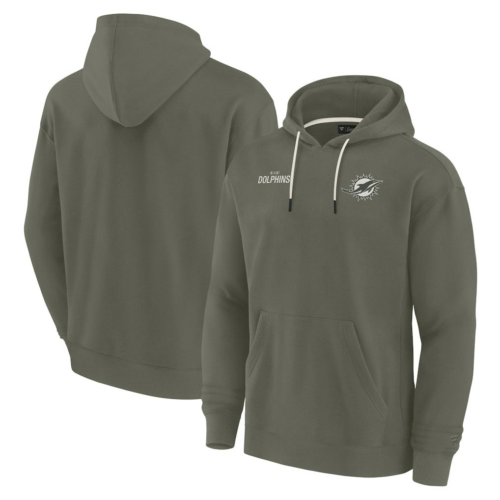 Miami Dolphins Unisex Elements Super Soft Fleece Pullover Hoodie Olive | Fanatics