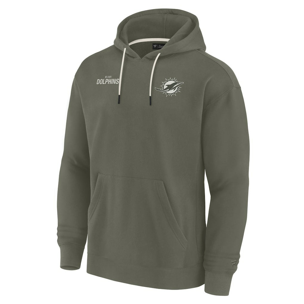 Miami Dolphins Unisex Elements Super Soft Fleece Pullover Hoodie Olive | Fanatics