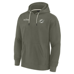 Miami Dolphins Unisex Elements Super Soft Fleece Pullover Hoodie Olive | Fanatics