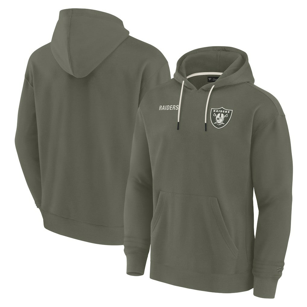 Las Vegas Raiders Unisex Elements Super Soft Fleece Pullover Hoodie Olive | Fanatics