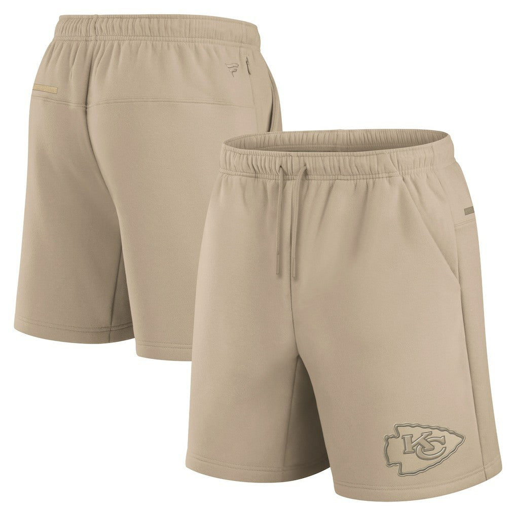 Kansas City Chiefs Unisex Elements Super Soft Fleece Shorts Khaki | Fanatics