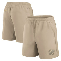 Miami Dolphins Unisex Elements Super Soft Fleece Shorts Khaki | Fanatics