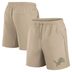 Detroit Lions Unisex Elements Super Soft Fleece Shorts Khaki | Fanatics