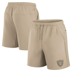 Las Vegas Raiders Unisex Elements Super Soft Fleece Shorts Khaki | Fanatics