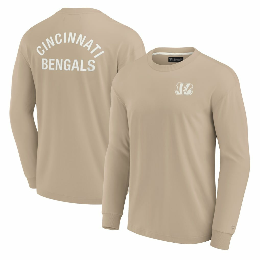 Cincinnati Bengals Unisex Elements Super Soft Long Sleeve T-Shirt Khaki | Fanatics