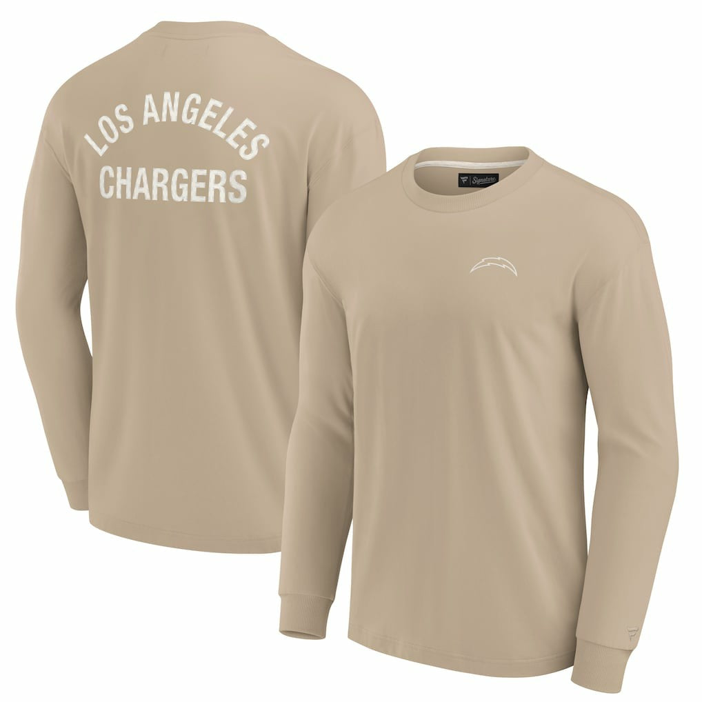 Los Angeles Chargers Unisex Elements Super Soft Long Sleeve T-Shirt Khaki | Fanatics