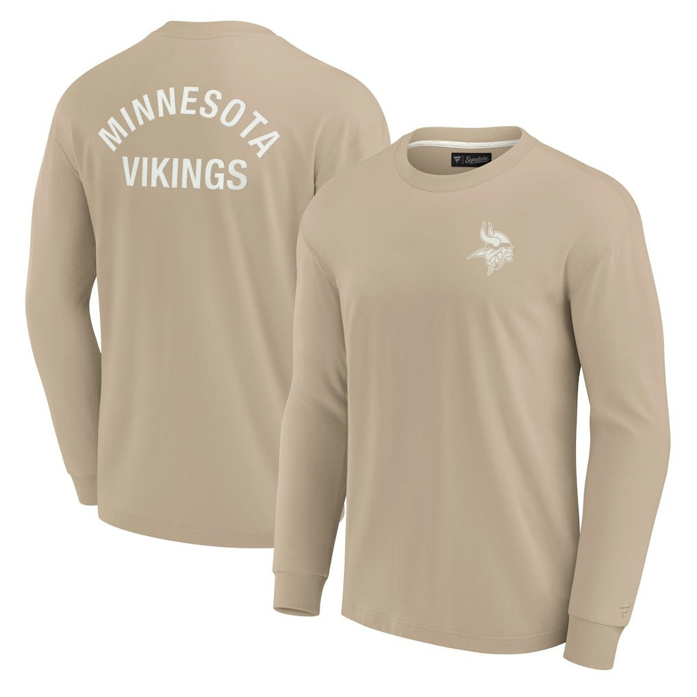 Minnesota Vikings Unisex Elements Super Soft Long Sleeve T-Shirt Khaki | Fanatics