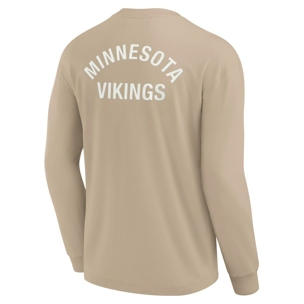 Minnesota Vikings Unisex Elements Super Soft Long Sleeve T-Shirt Khaki | Fanatics