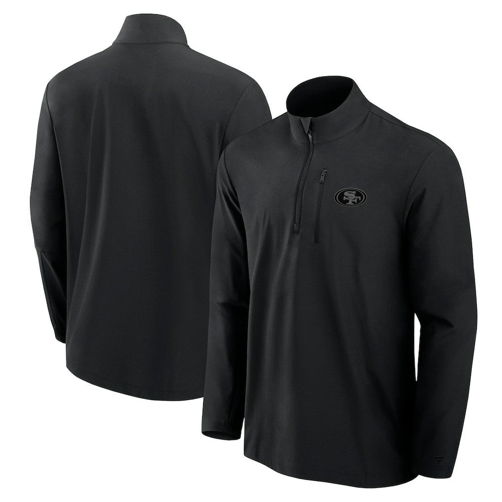 San Francisco 49ers Front Office Micro Tonal Quarter-Zip Pullover Black | Fanatics