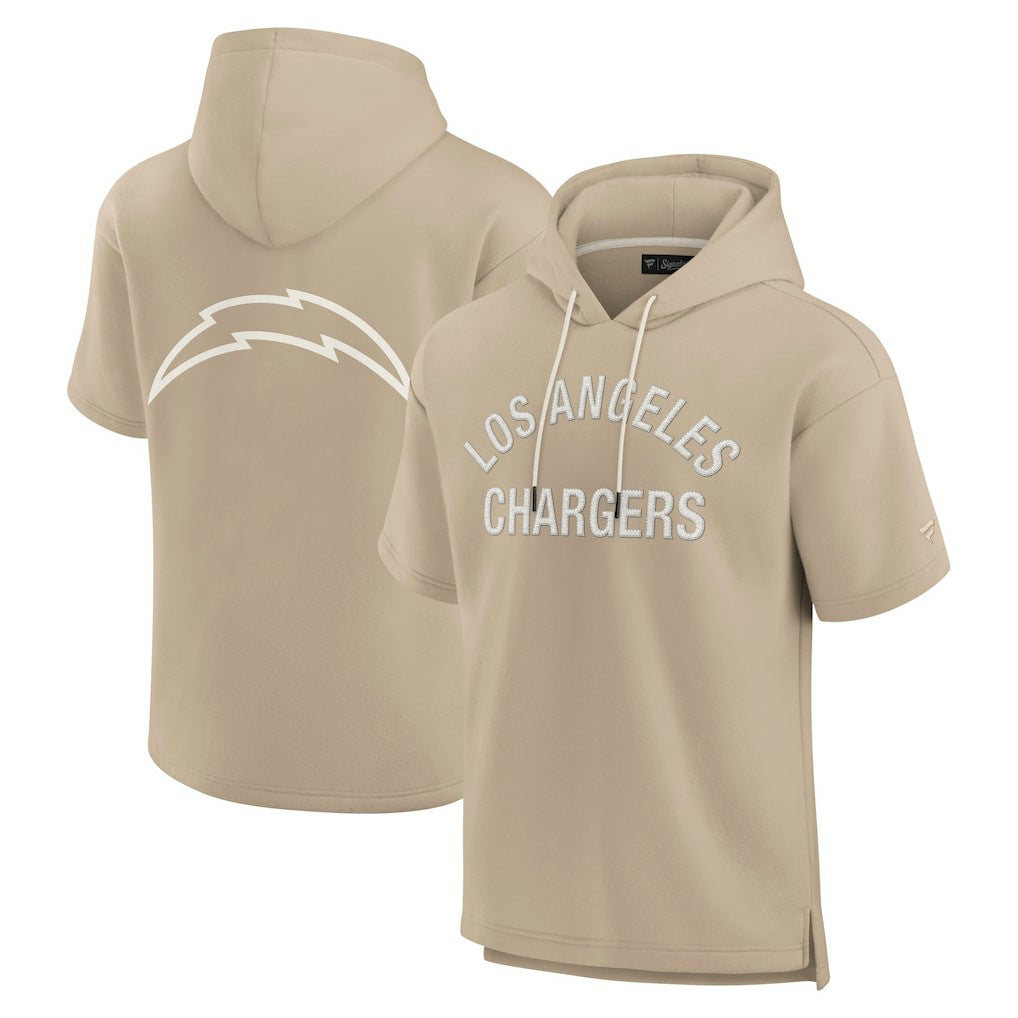 Los Angeles Chargers Unisex Elements Super Soft Fleece Short Sleeve Pullover Hoodie Khaki | Fanatics
