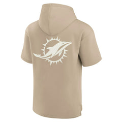 Miami Dolphins Unisex Elements Super Soft Fleece Short Sleeve Pullover Hoodie Khaki | Fanatics