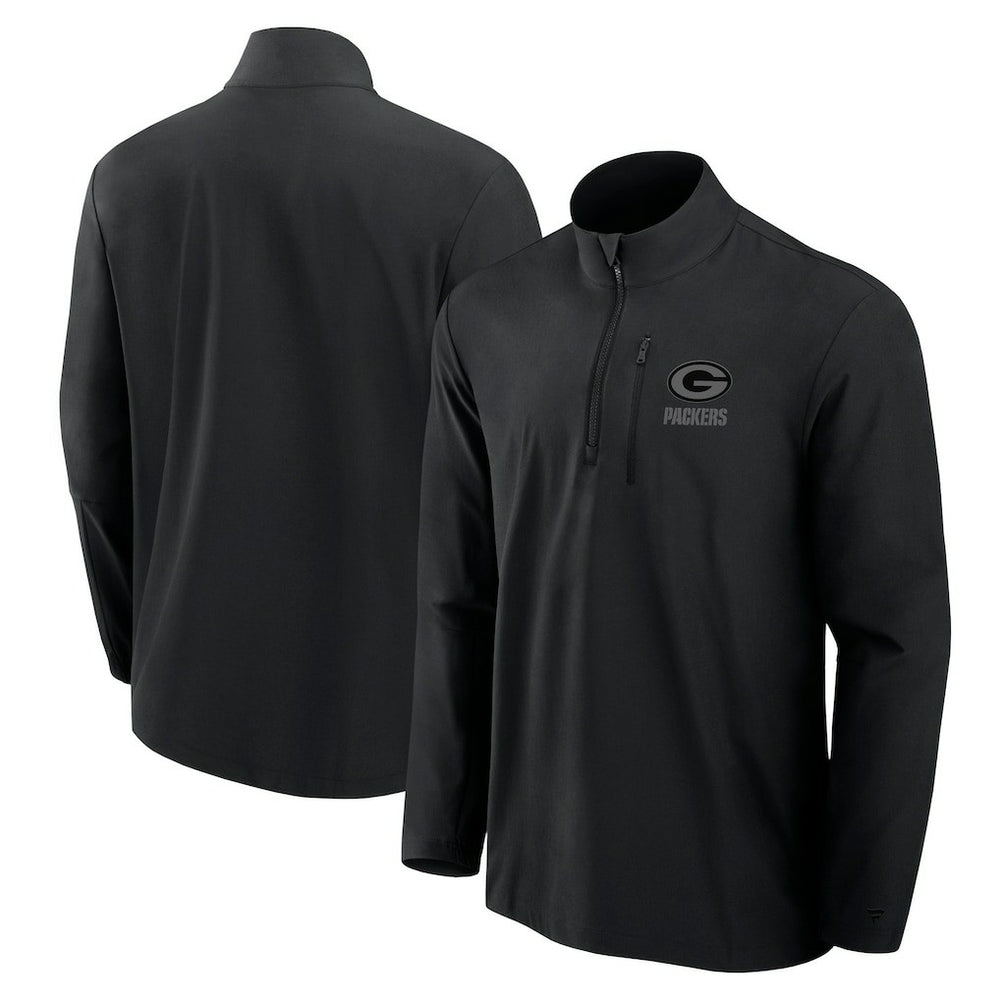 Green Bay Packers Front Office Micro Tonal Quarter-Zip Pullover Black | Fanatics
