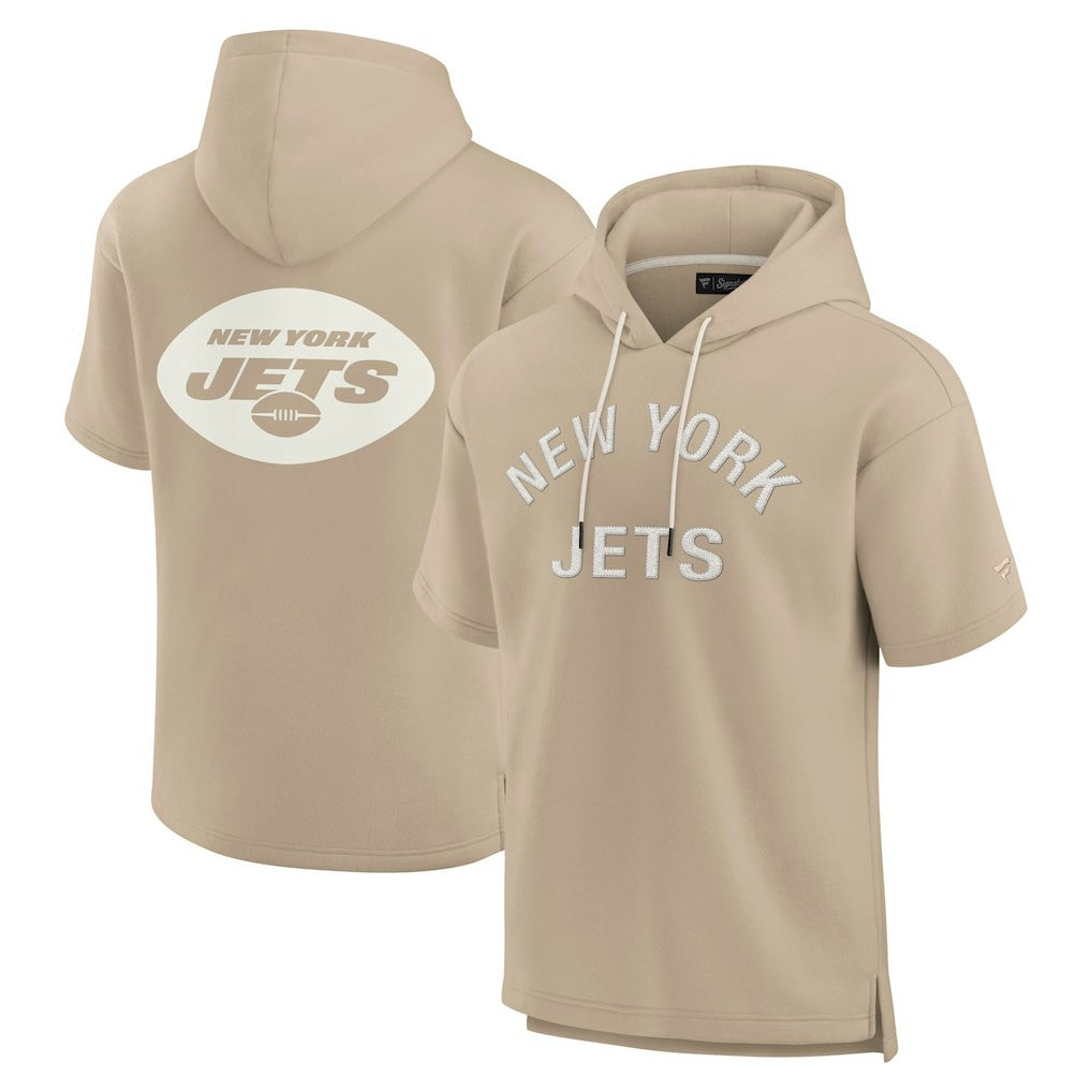 New York Jets Unisex Elements Super Soft Fleece Short Sleeve Pullover Hoodie Khaki | Fanatics