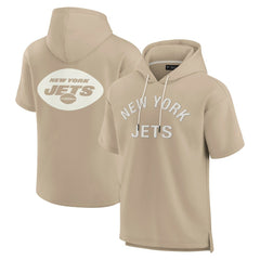 New York Jets Unisex Elements Super Soft Fleece Short Sleeve Pullover Hoodie Khaki | Fanatics