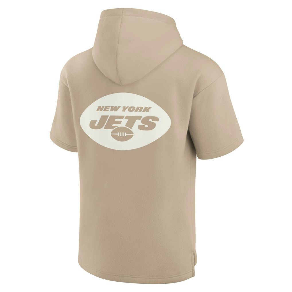 New York Jets Unisex Elements Super Soft Fleece Short Sleeve Pullover Hoodie Khaki | Fanatics