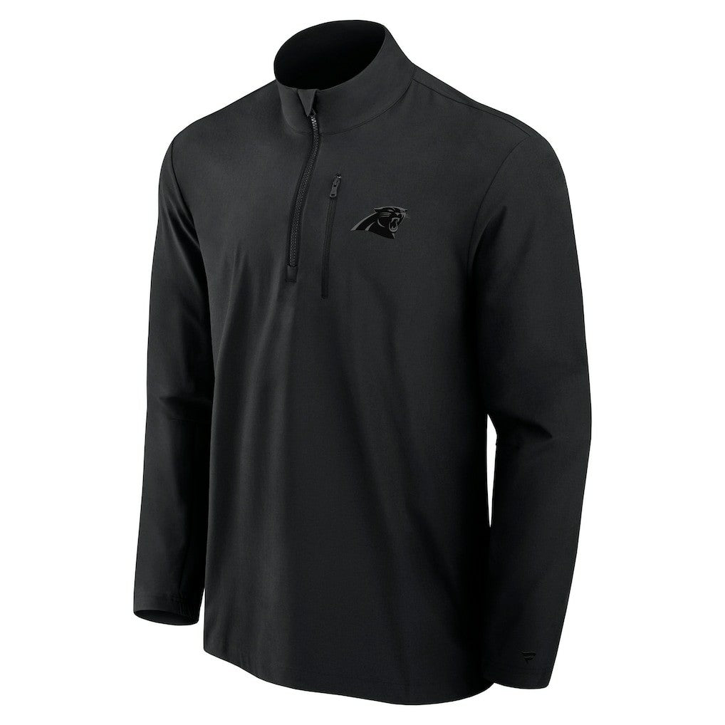 Carolina Panthers Front Office Micro Tonal Quarter-Zip Pullover Black | Fanatics