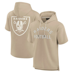 Las Vegas Raiders Unisex Elements Super Soft Fleece Short Sleeve Pullover Hoodie Khaki | Fanatics
