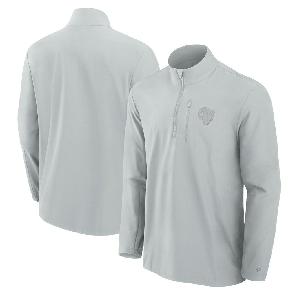 Los Angeles Rams Front Office Micro Tonal Quarter-Zip Pullover Gray | Fanatics