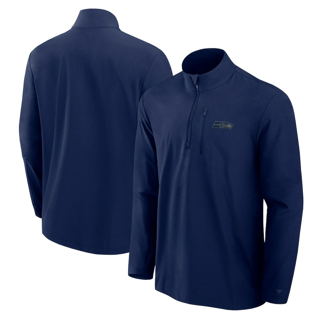 Seattle Seahawks Front Office Micro Tonal Quarter-Zip Pullover College Navy | Fanatics