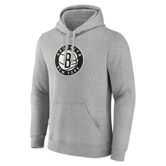 Brooklyn Nets Primary Logo Pullover Hoodie Heather Gray - NBA
