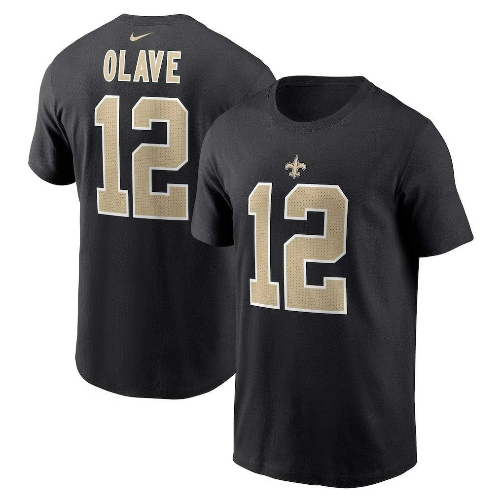 Chris Olave New Orleans Saints Player Name & Number T-Shirt Black | Nike for Sale