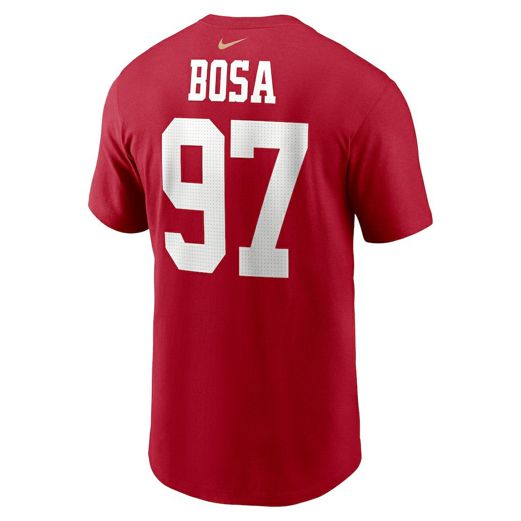 Nick Bosa San Francisco 49ers Player Name & Number T-Shirt Scarlet | Nike for Sale