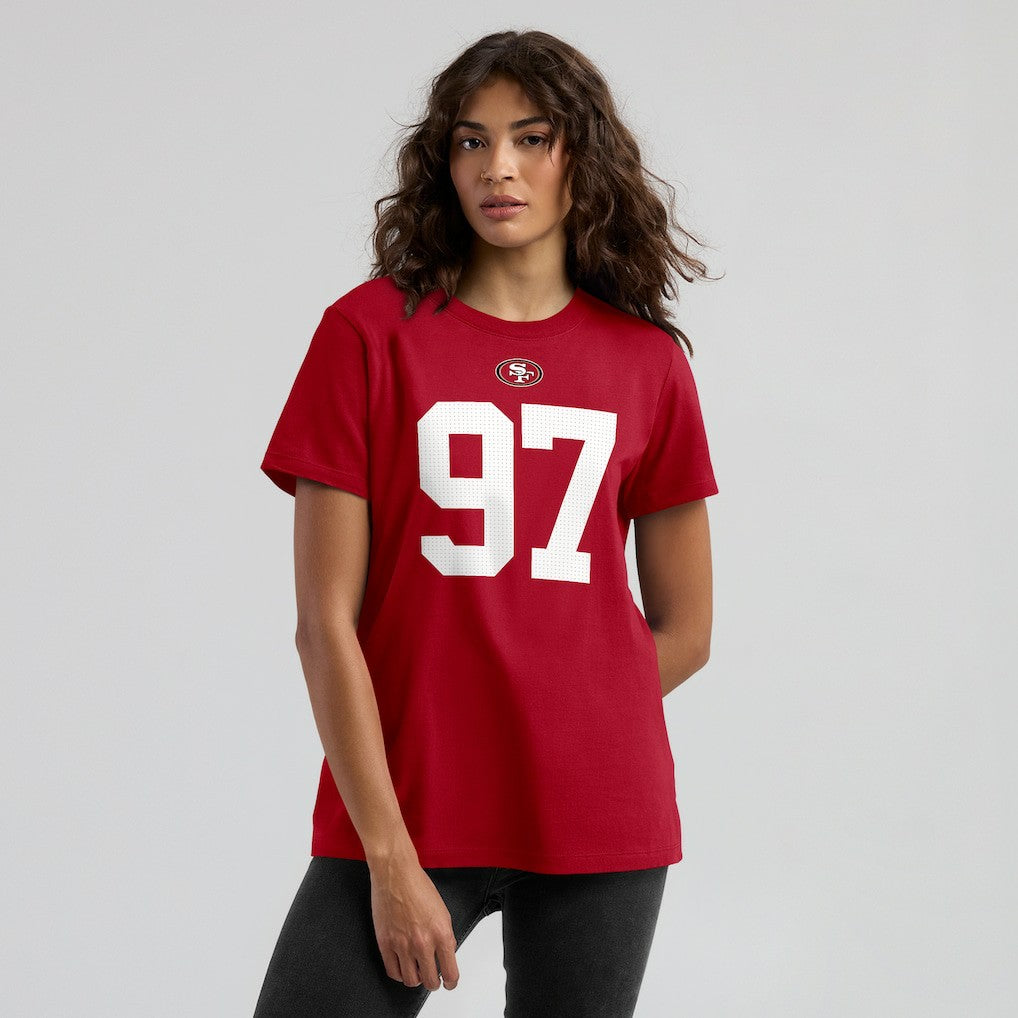 Nick Bosa San Francisco 49ers Women's Player Name & Number T-Shirt Scarlet | Nike for Sale