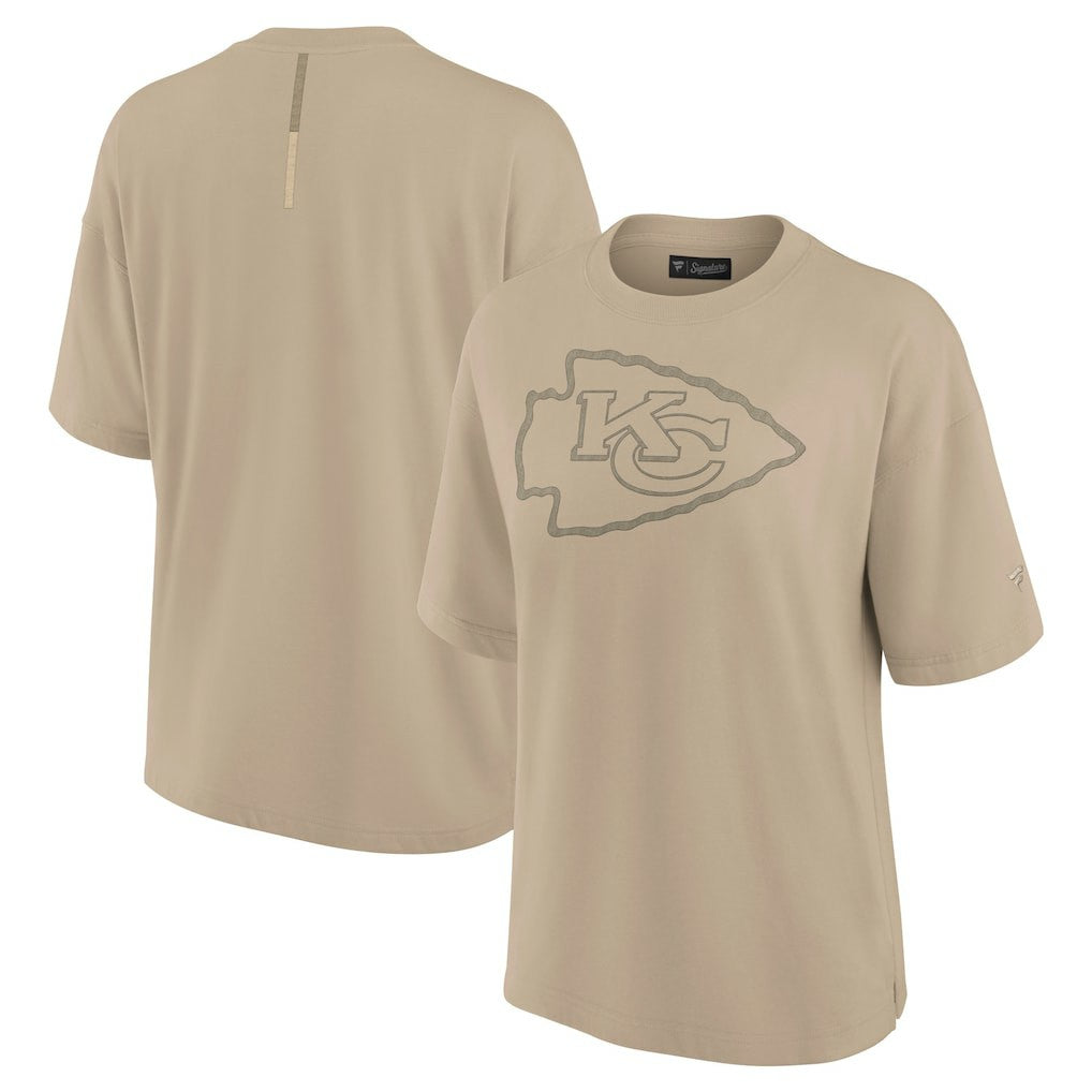 Kansas City Chiefs Women's Oversized Elements T-Shirt Khaki | Fanatics