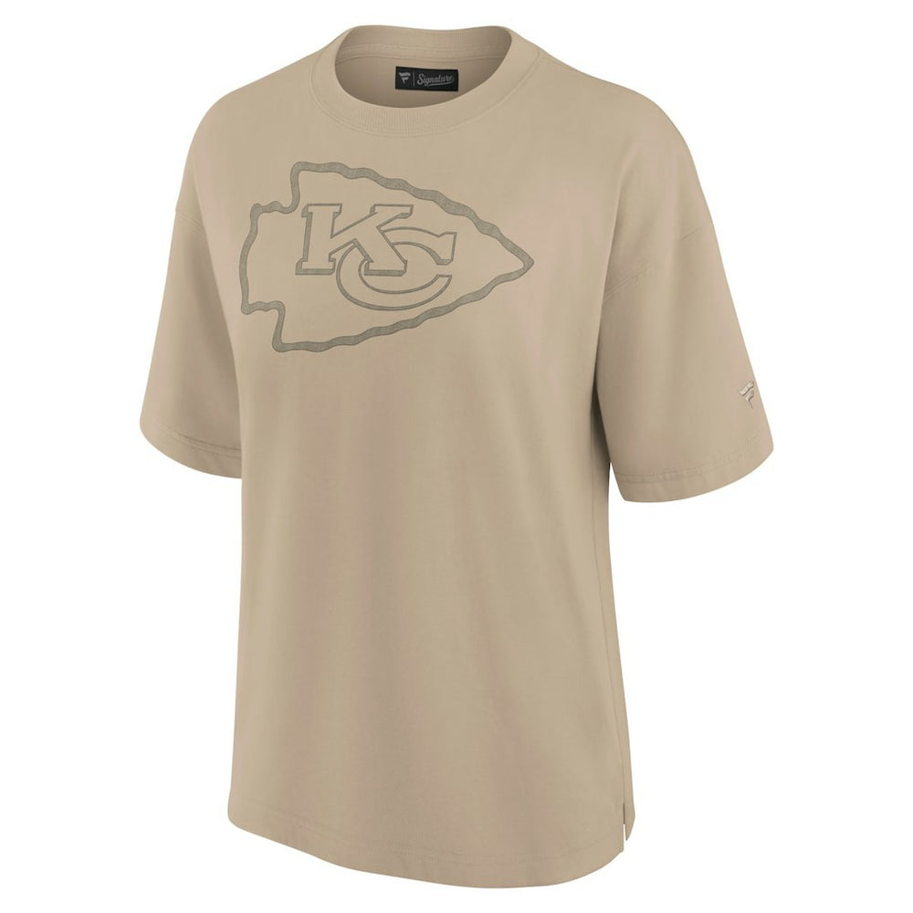Kansas City Chiefs Women's Oversized Elements T-Shirt Khaki | Fanatics