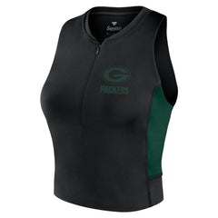 Green Bay Packers Women's Studio Fitted Gym Tank Top Black | Fanatics