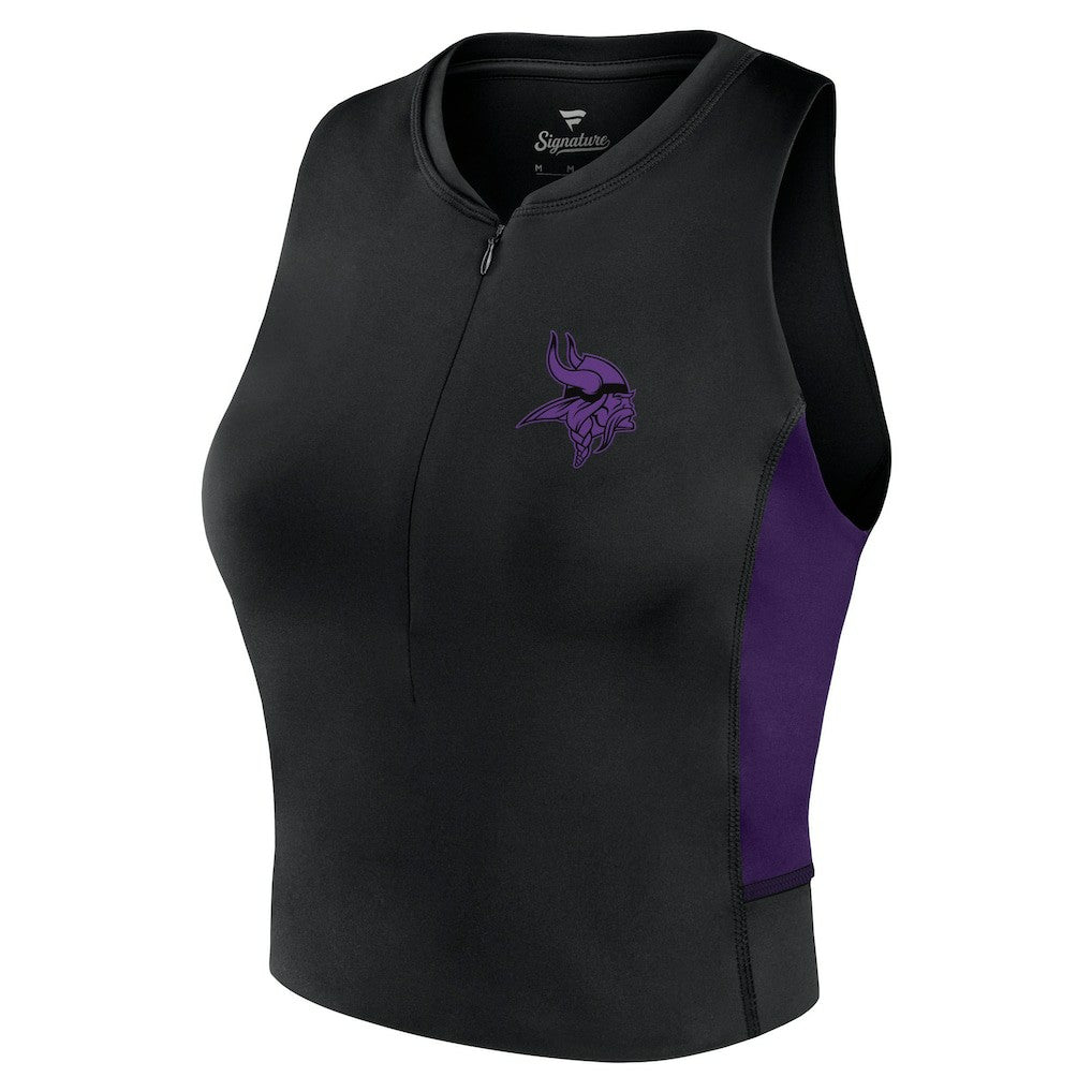 Minnesota Vikings Women's Studio Fitted Gym Tank Top Black | Fanatics