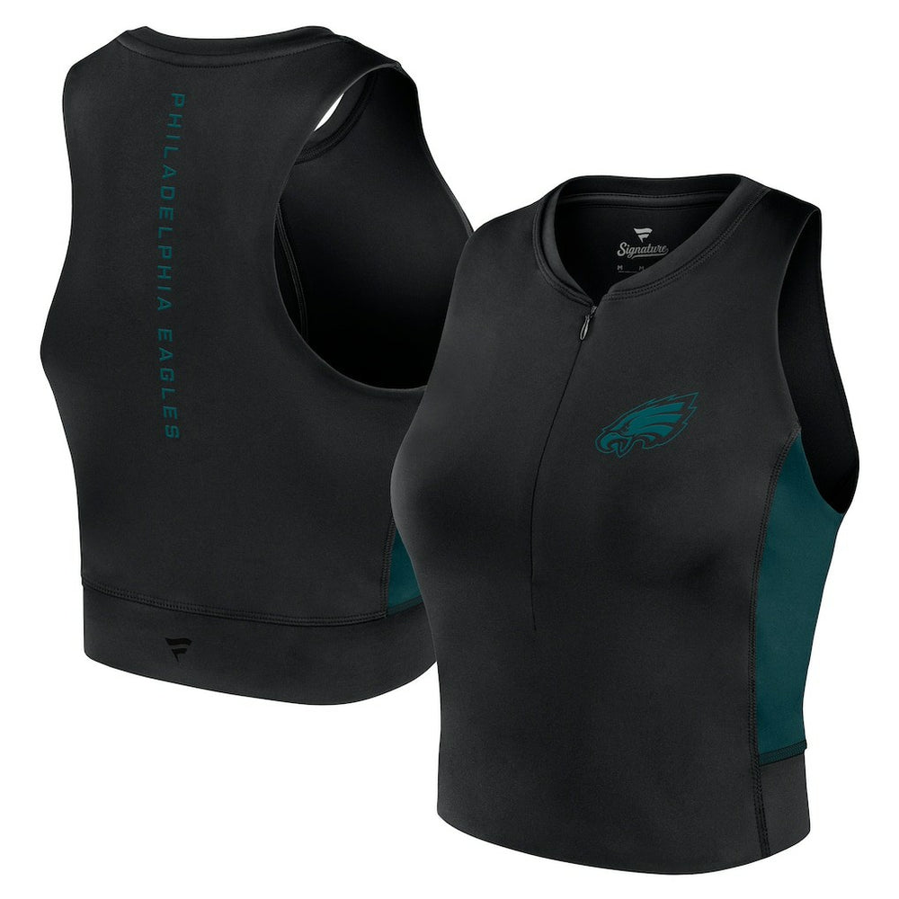 Philadelphia Eagles Women's Studio Fitted Gym Tank Top Black | Fanatics