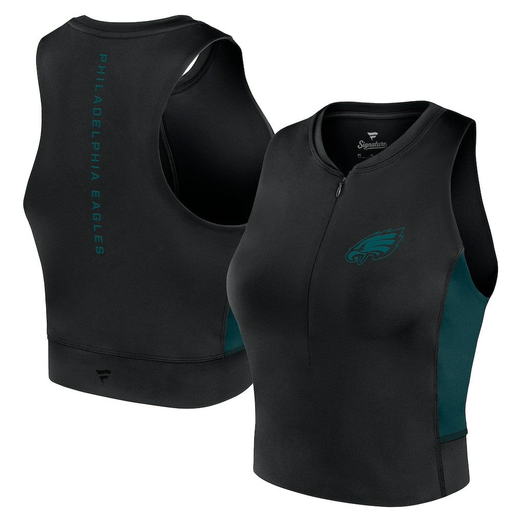 Philadelphia Eagles Women's Studio Fitted Gym Tank Top Black | Fanatics