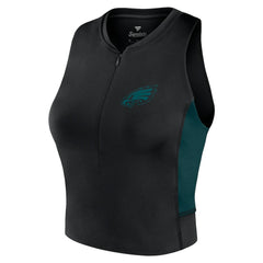 Philadelphia Eagles Women's Studio Fitted Gym Tank Top Black | Fanatics
