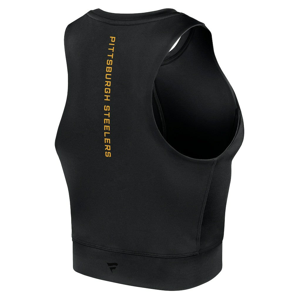 Pittsburgh Steelers Women's Studio Fitted Gym Tank Top Black | Fanatics