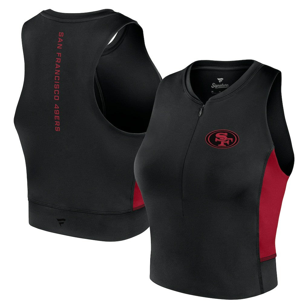 San Francisco 49ers Women's Studio Fitted Gym Tank Top Black | Fanatics
