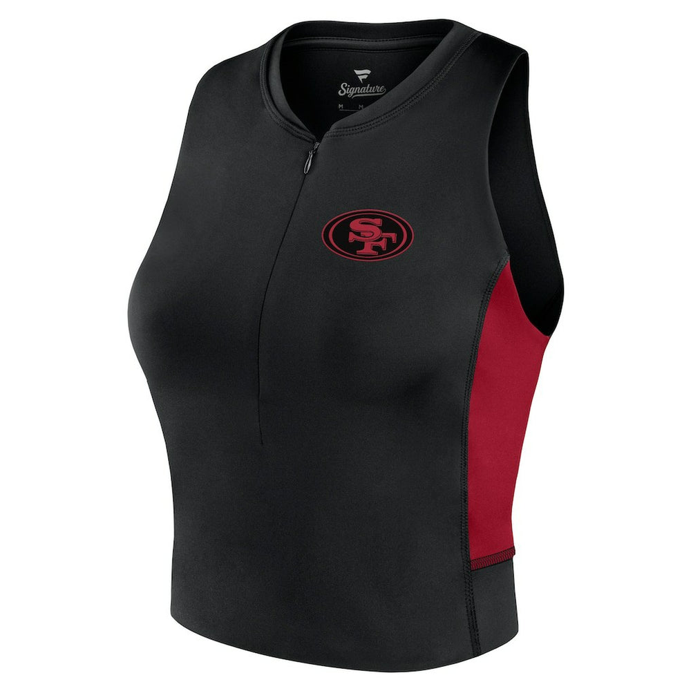 San Francisco 49ers Women's Studio Fitted Gym Tank Top Black | Fanatics