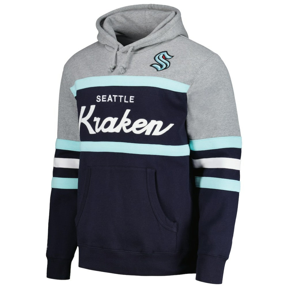 Seattle Kraken Head Coach Pullover Hoodie - Deep Sea Blue/Gray - NHL