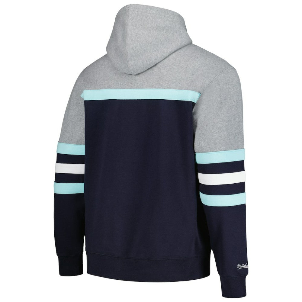 Seattle Kraken Head Coach Pullover Hoodie - Deep Sea Blue/Gray - NHL