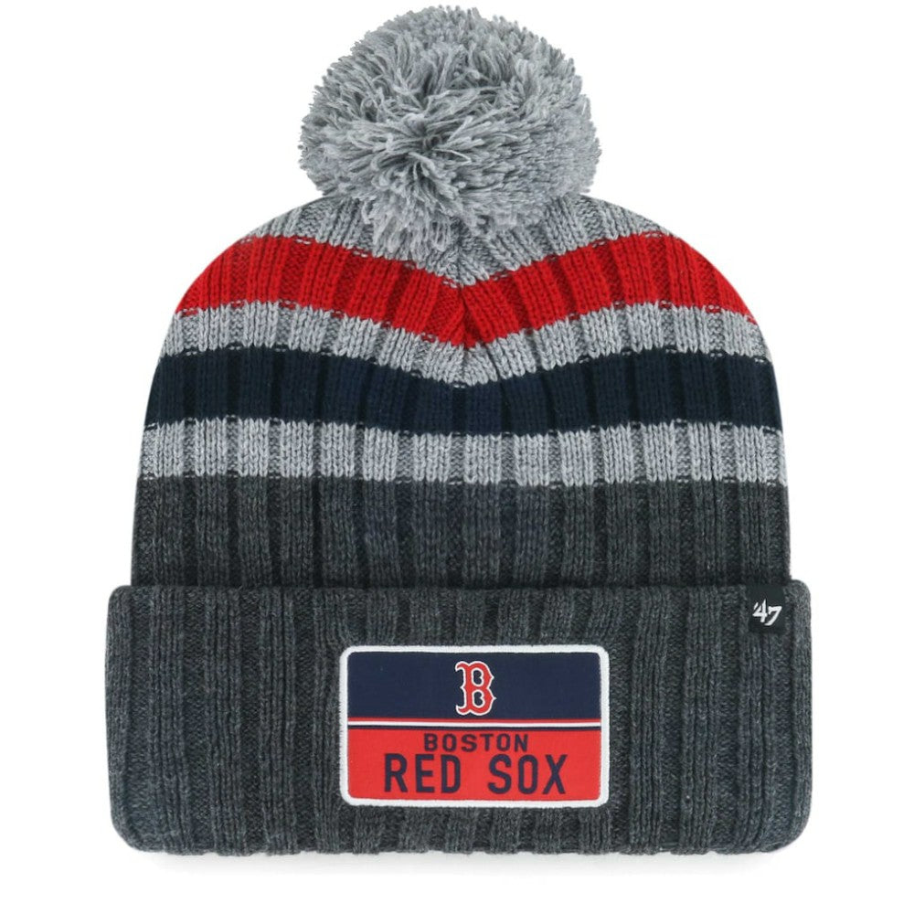 Boston Red Sox '47 Stack Cuffed Knit Hat with Pom - MLB