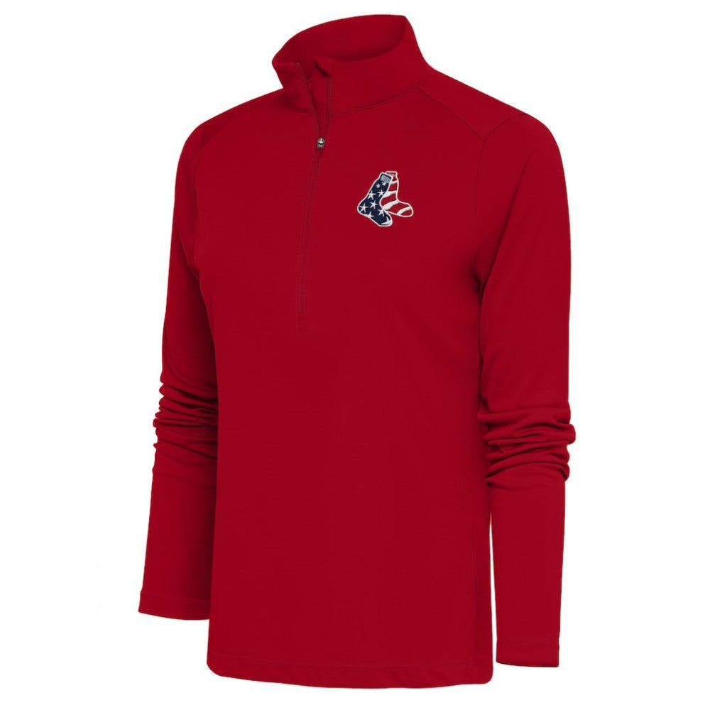 Boston Red Sox Antigua Women's Patriotic Tribute Half-Zip Pullover Top - MLB