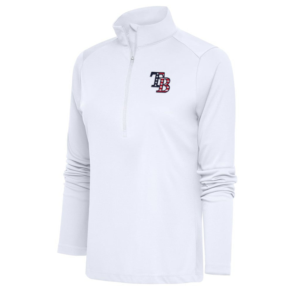 Tampa Bay Rays Antigua Women's Patriotic Tribute Half-Zip Pullover Top - MLB