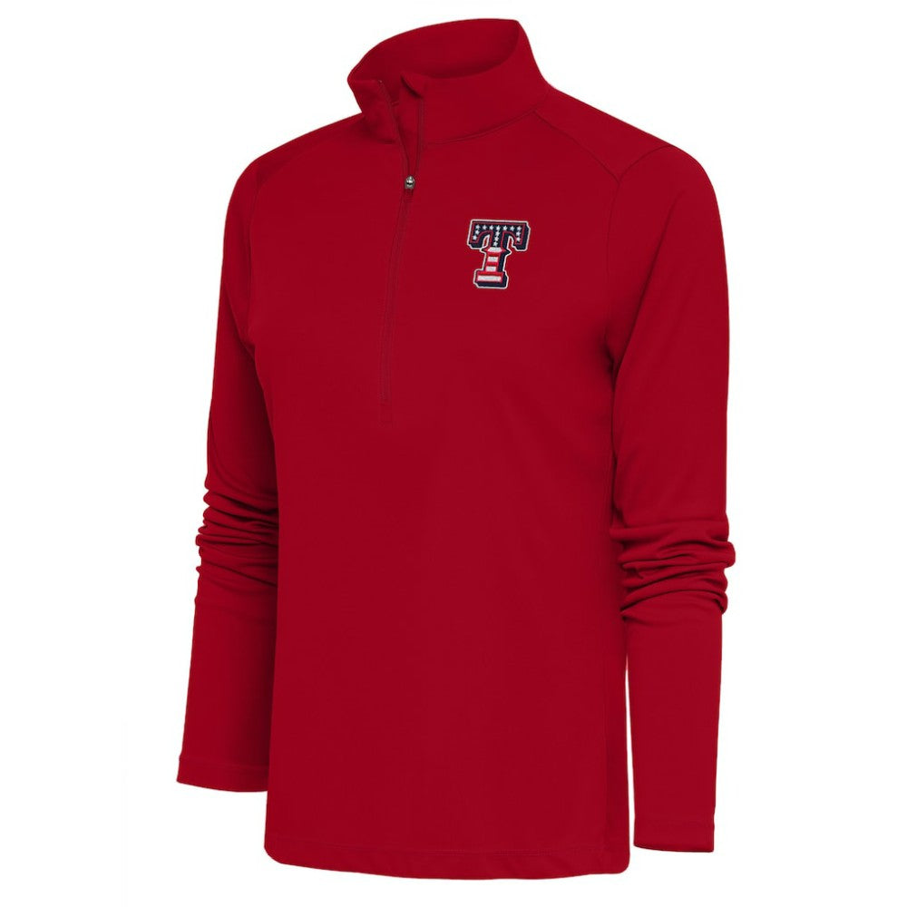 Texas Rangers Antigua Women's Patriotic Tribute Half-Zip Pullover Top - MLB
