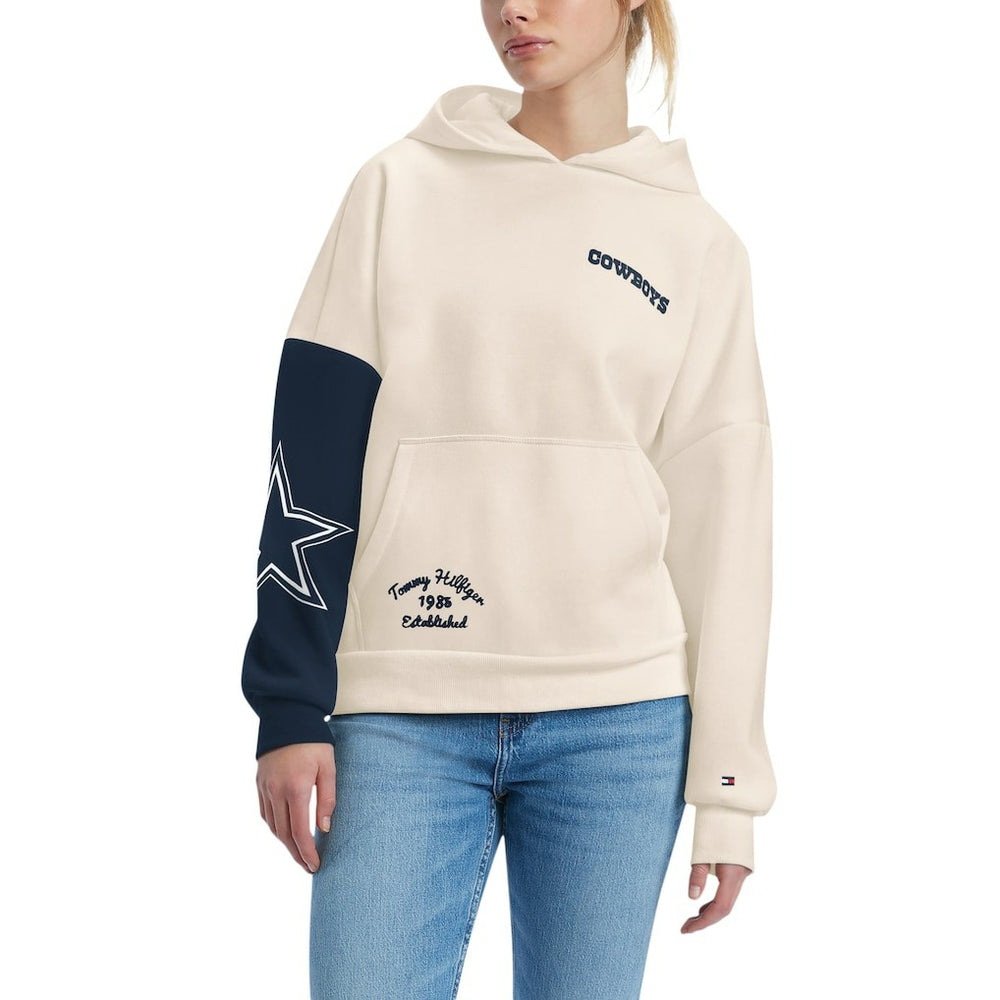 Dallas Cowboys Tommy Hilfiger Women's Harriet Pullover Hoodie Cream | NFL