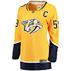 Roman Josi Nashville Predators Fanatics Women's Home Breakaway Player Jersey - Gold - NHL